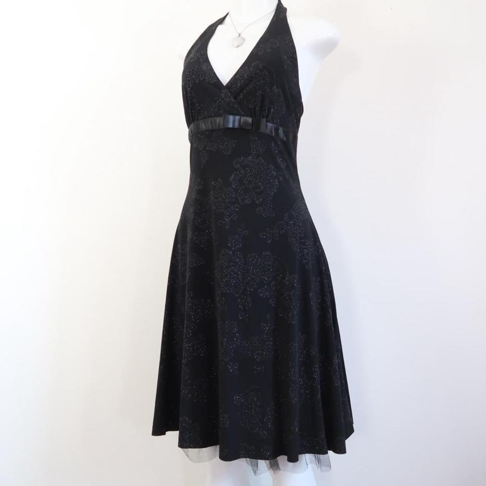 y2k b darlin black glitter halter party dress